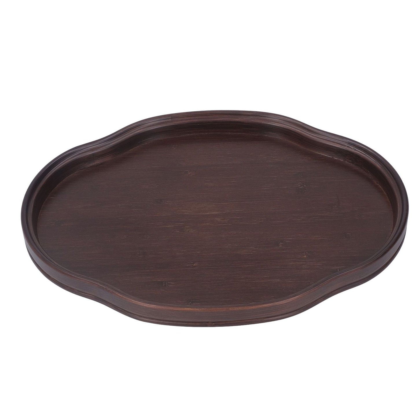Tea Tray Walnut Color Bamboo Serving Tray Refreshments Plate for Coffee Table Kitchen Living Room