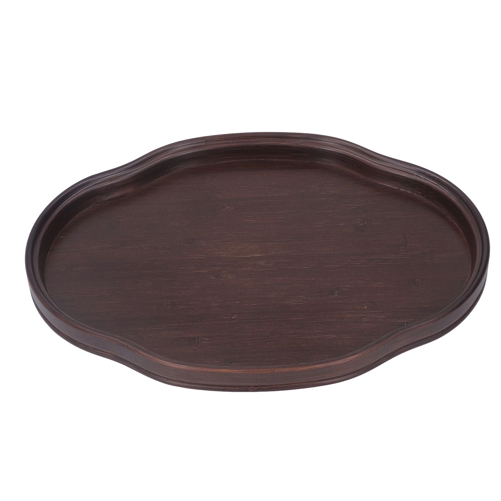 Tea Tray Walnut Color Bamboo Serving Tray Refreshments Plate for Coffee Table Kitchen Living Room