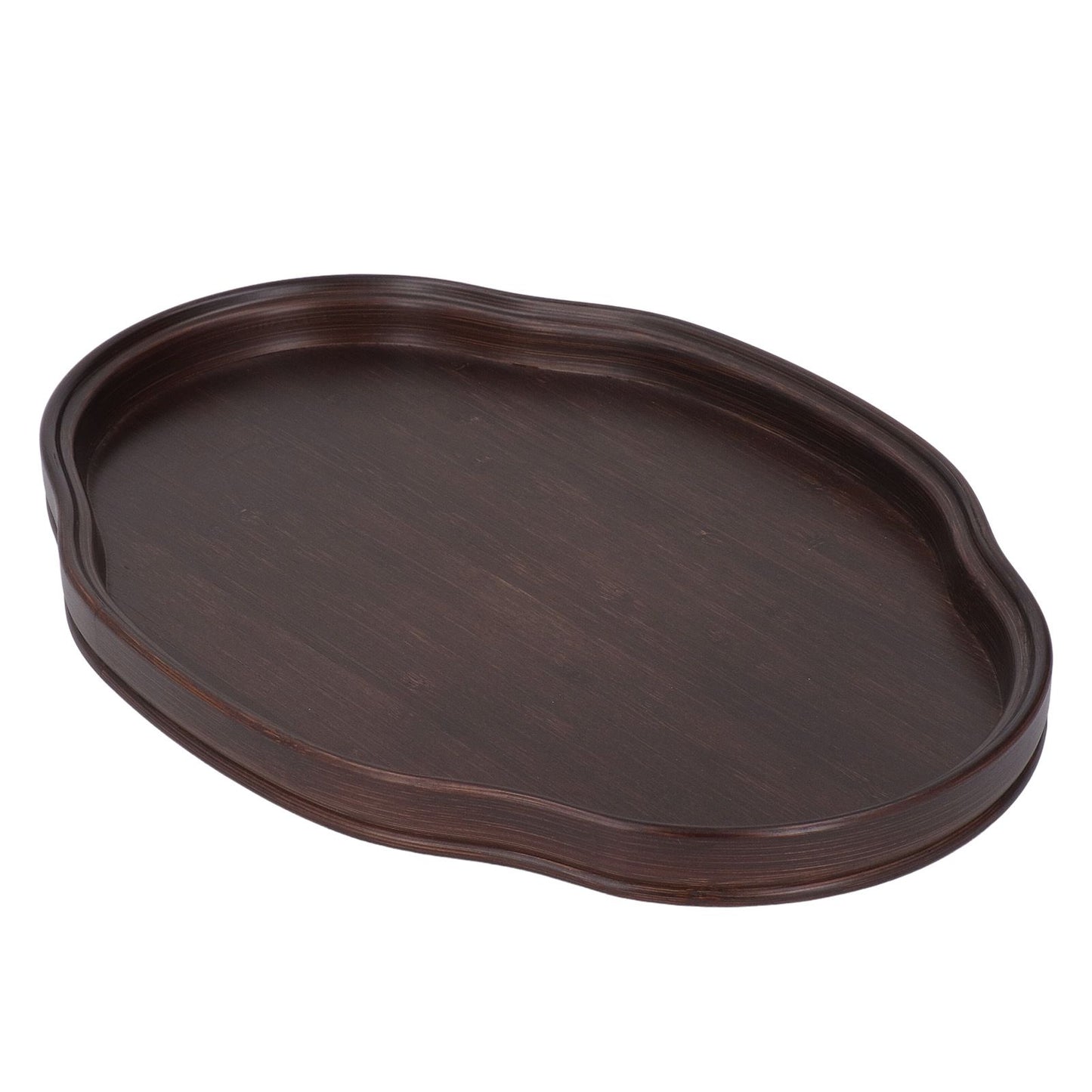 Tea Tray Walnut Color Bamboo Serving Tray Refreshments Plate for Coffee Table Kitchen Living Room