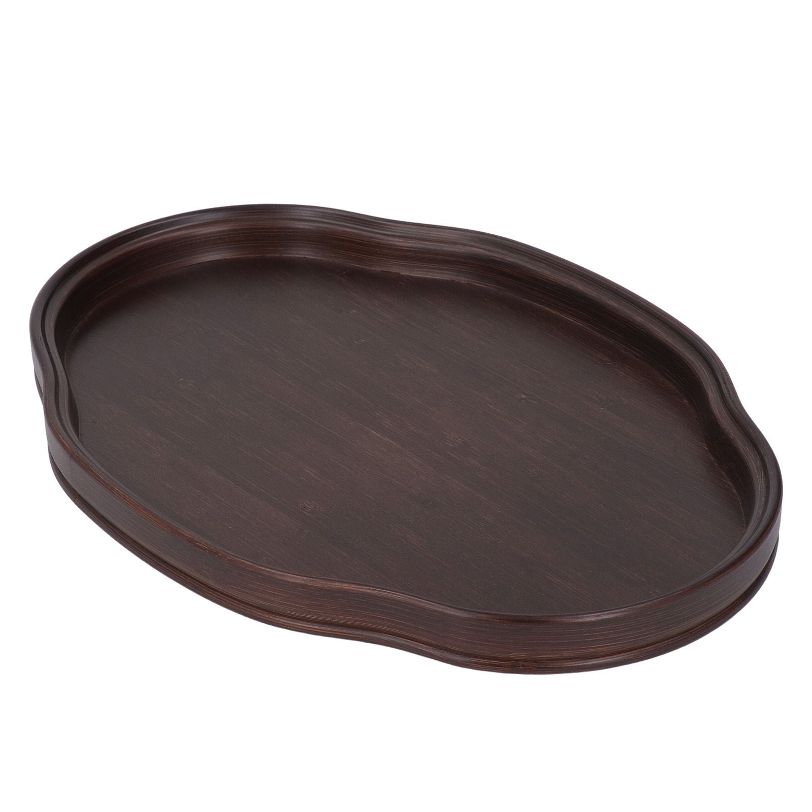 Tea Tray Walnut Color Bamboo Serving Tray Refreshments Plate for Coffee Table Kitchen Living Room