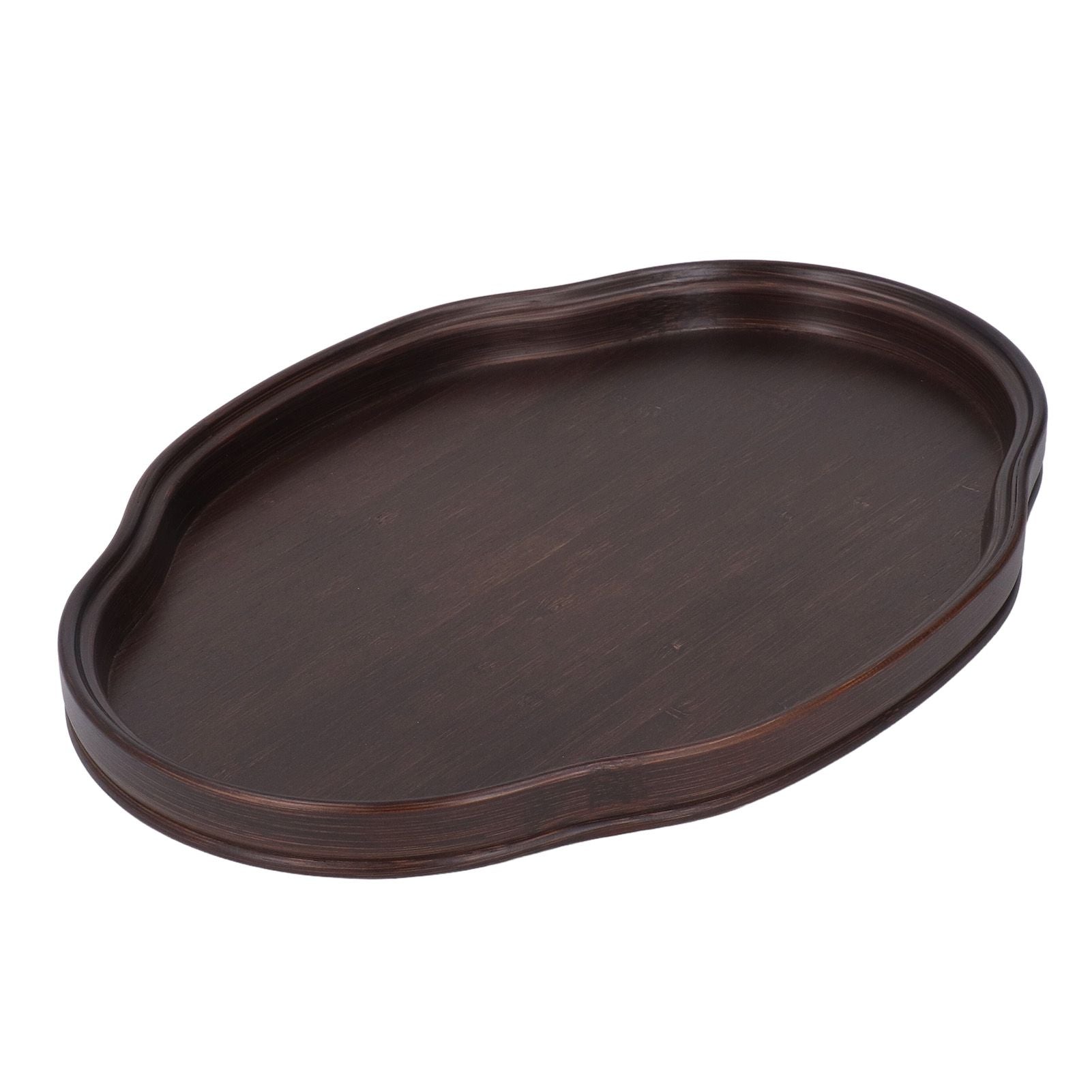 Tea Tray Walnut Color Bamboo Serving Tray Refreshments Plate for Coffee Table Kitchen Living Room