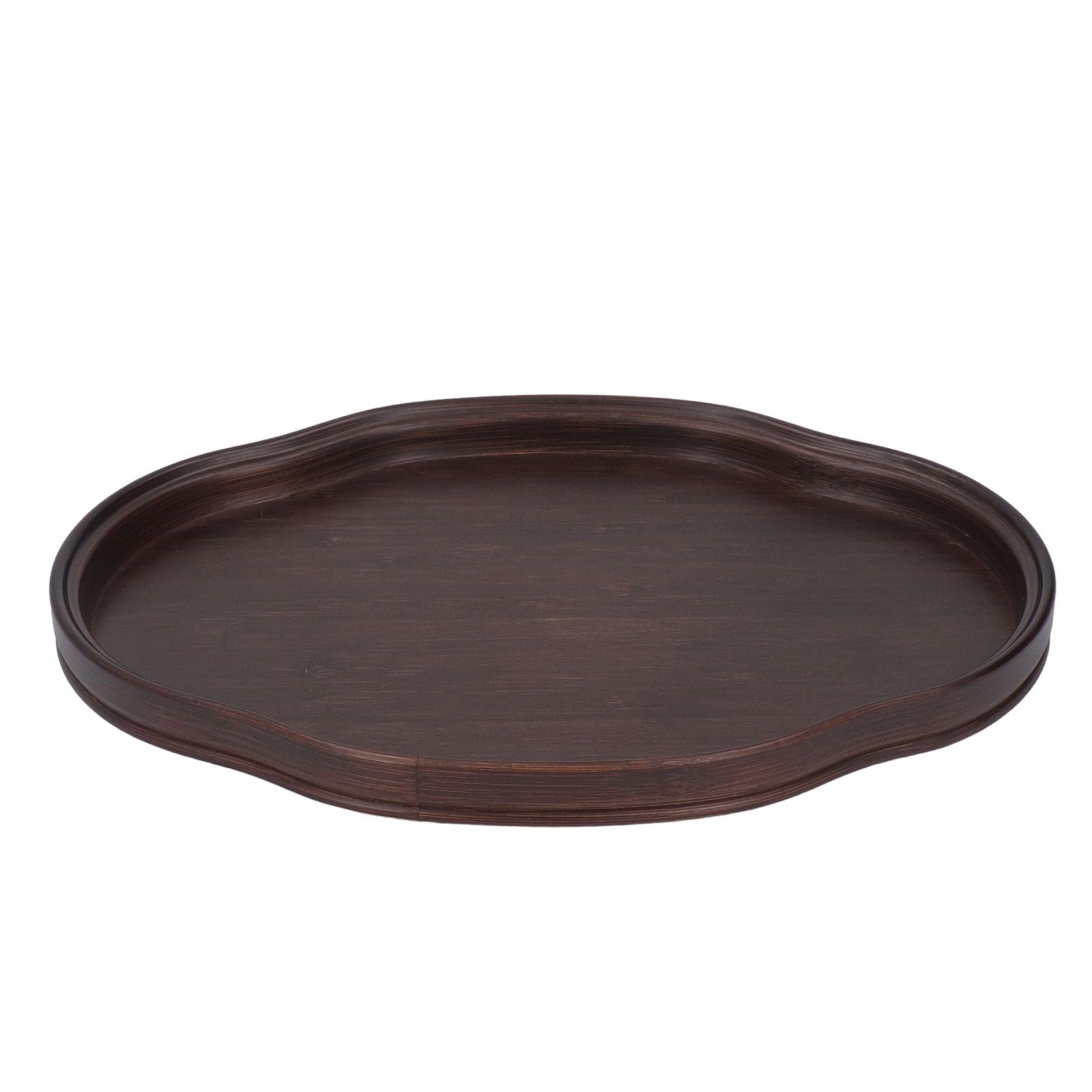 Tea Tray Walnut Color Bamboo Serving Tray Refreshments Plate for Coffee Table Kitchen Living Room