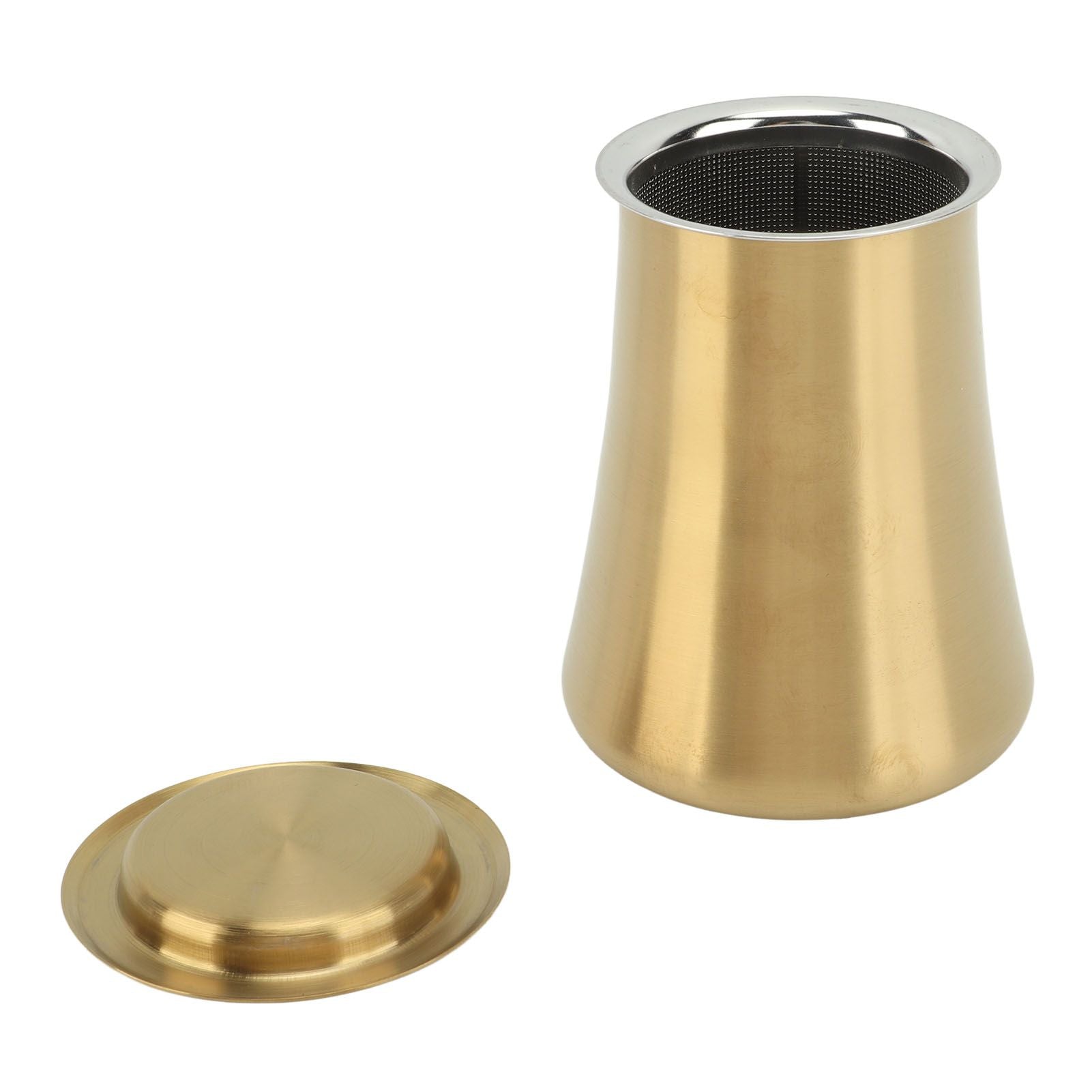 Coffee Sifter Cup Coffee Grind Sieve Fine Mesh Coffee Powder Sieve Cup 304 Stainless Steel Coffee Making Accessory for Home Gold