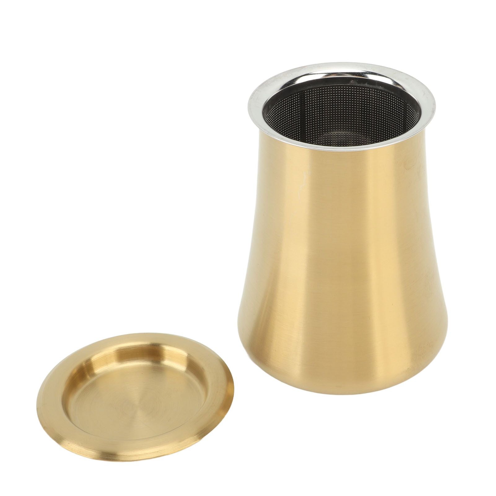 Coffee Sifter Cup Coffee Grind Sieve Fine Mesh Coffee Powder Sieve Cup 304 Stainless Steel Coffee Making Accessory for Home Gold