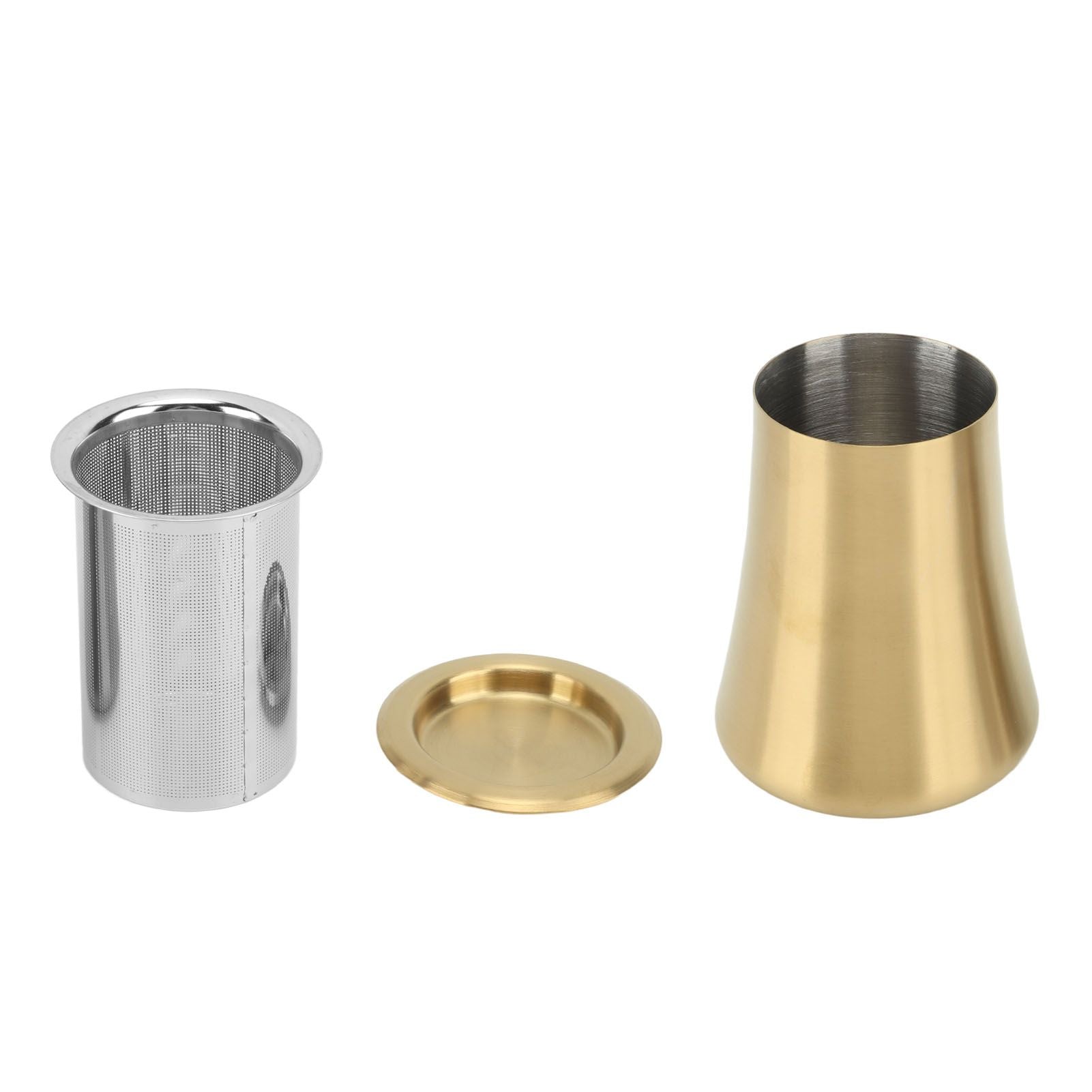 Coffee Sifter Cup Coffee Grind Sieve Fine Mesh Coffee Powder Sieve Cup 304 Stainless Steel Coffee Making Accessory for Home Gold