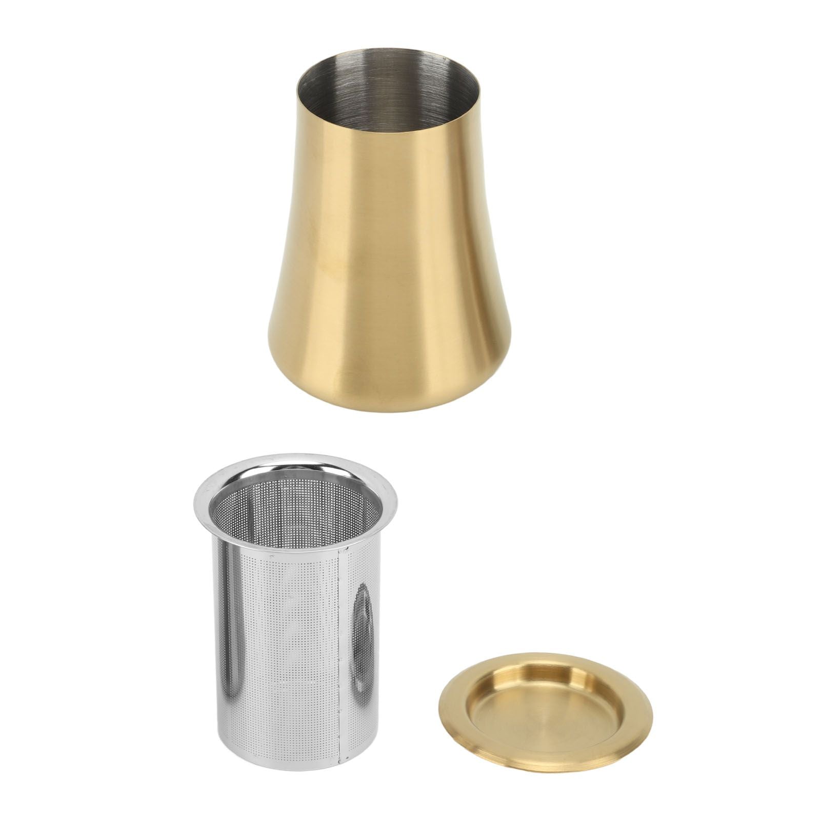 Coffee Sifter Cup Coffee Grind Sieve Fine Mesh Coffee Powder Sieve Cup 304 Stainless Steel Coffee Making Accessory for Home Gold