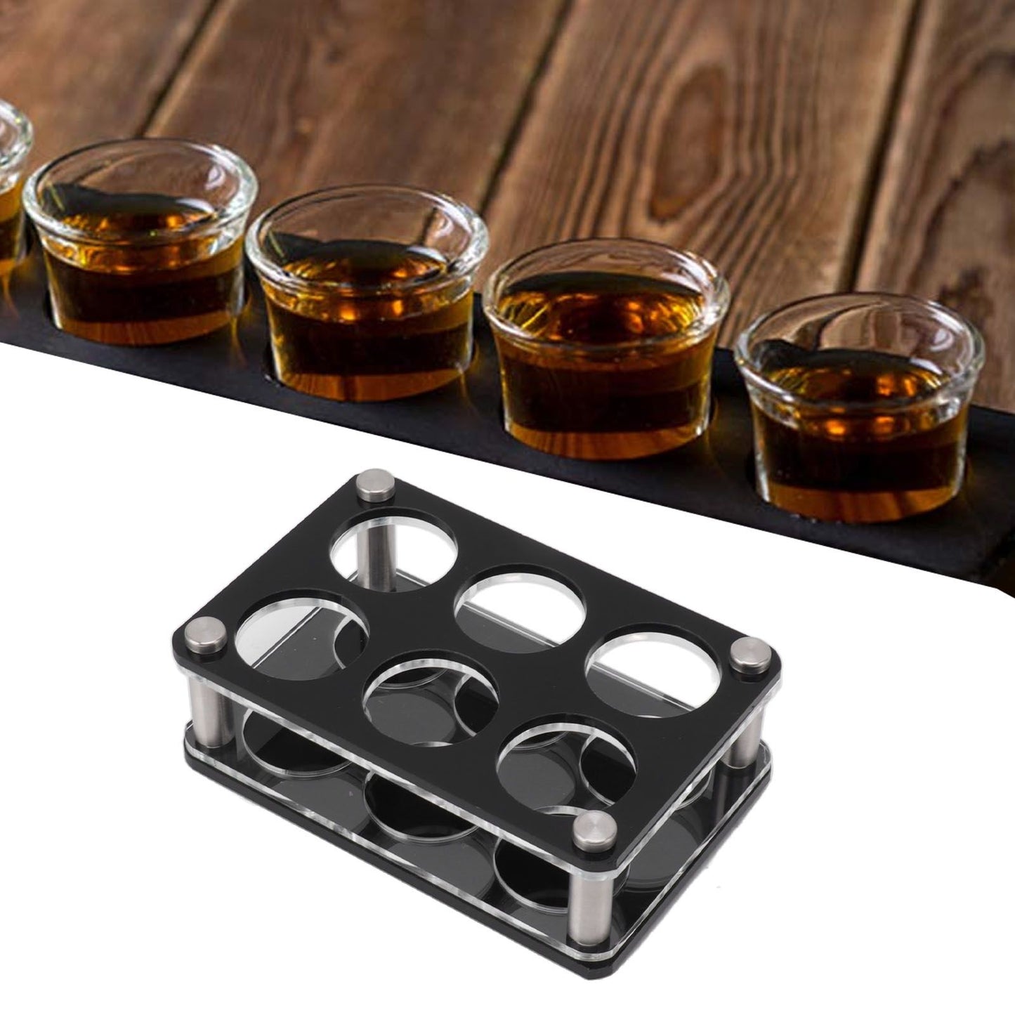 Wine Bottle Display Holder Acrylic Impact Resistant Decorative Wine Bottle Rack for Home Bar 2X3 6 Head Combination Cup Holder