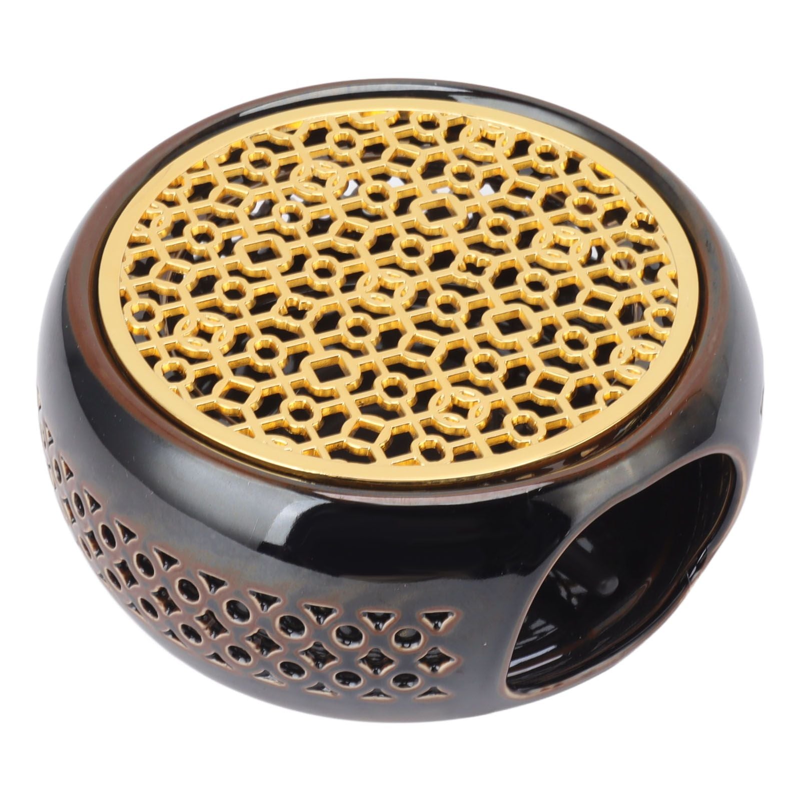 Bronze Brown Tea Light Teapot Warmer Hollow Concave Looking Ceramic Tea Tealight Coffee Heater