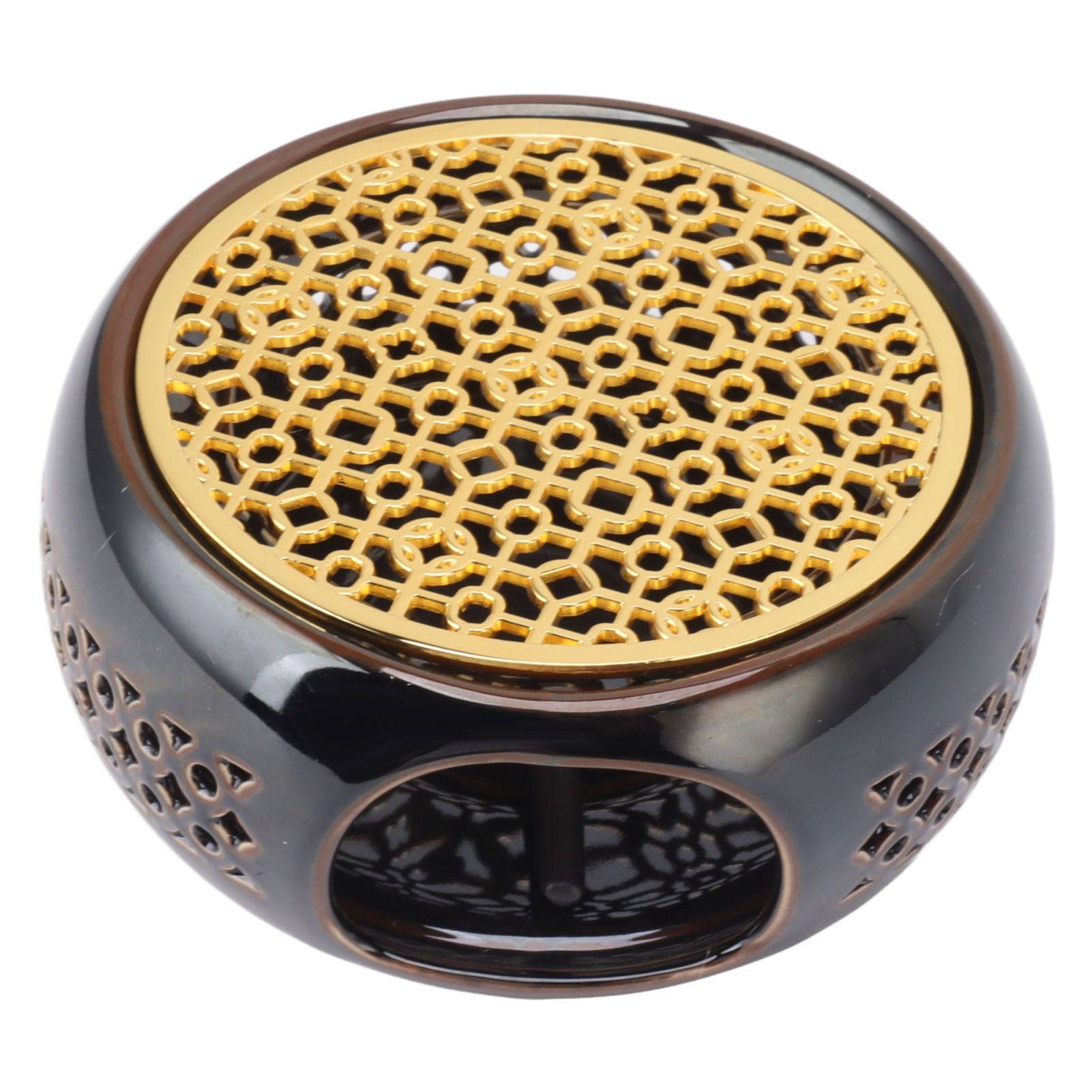 Bronze Brown Tea Light Teapot Warmer Hollow Concave Looking Ceramic Tea Tealight Coffee Heater