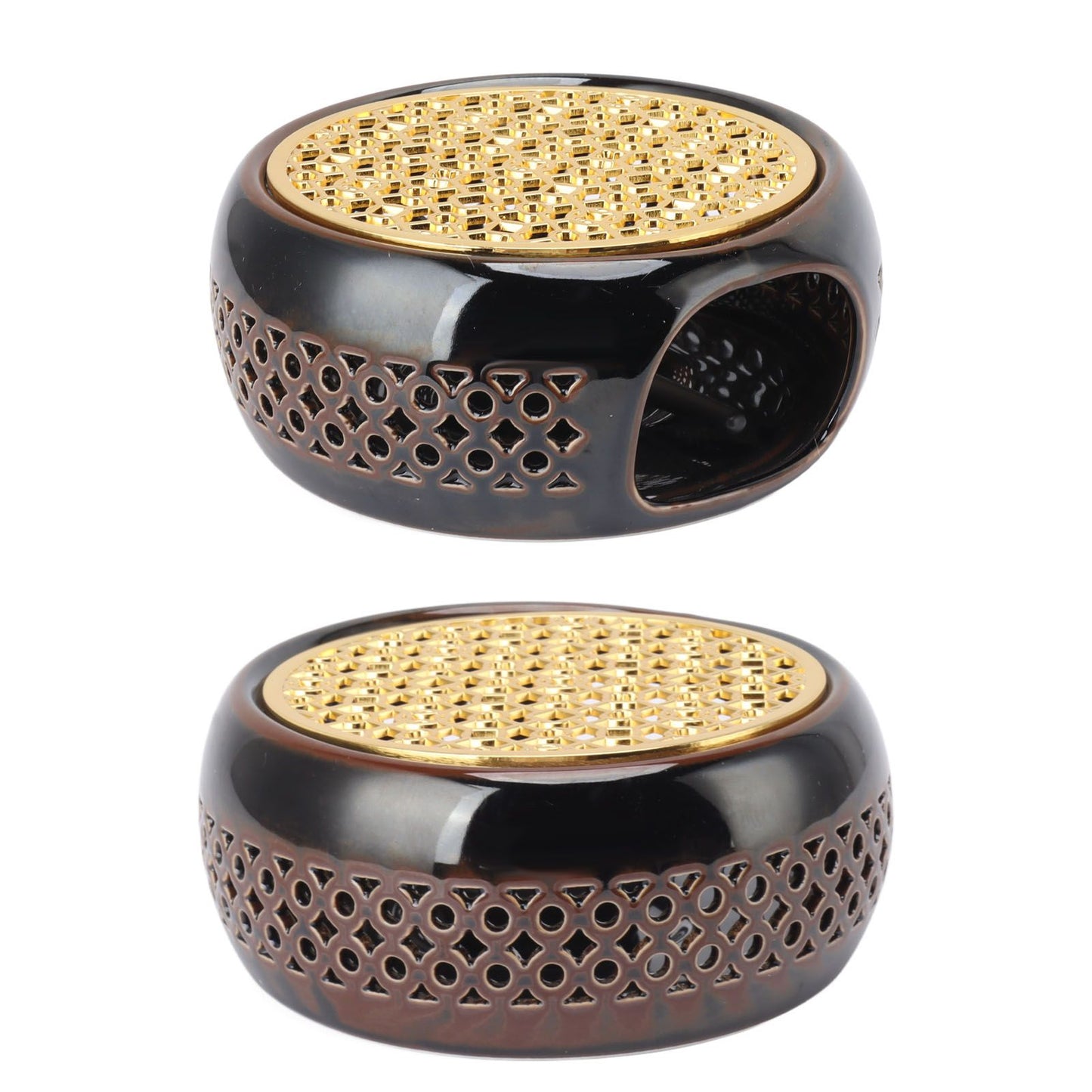 Bronze Brown Tea Light Teapot Warmer Hollow Concave Looking Ceramic Tea Tealight Coffee Heater