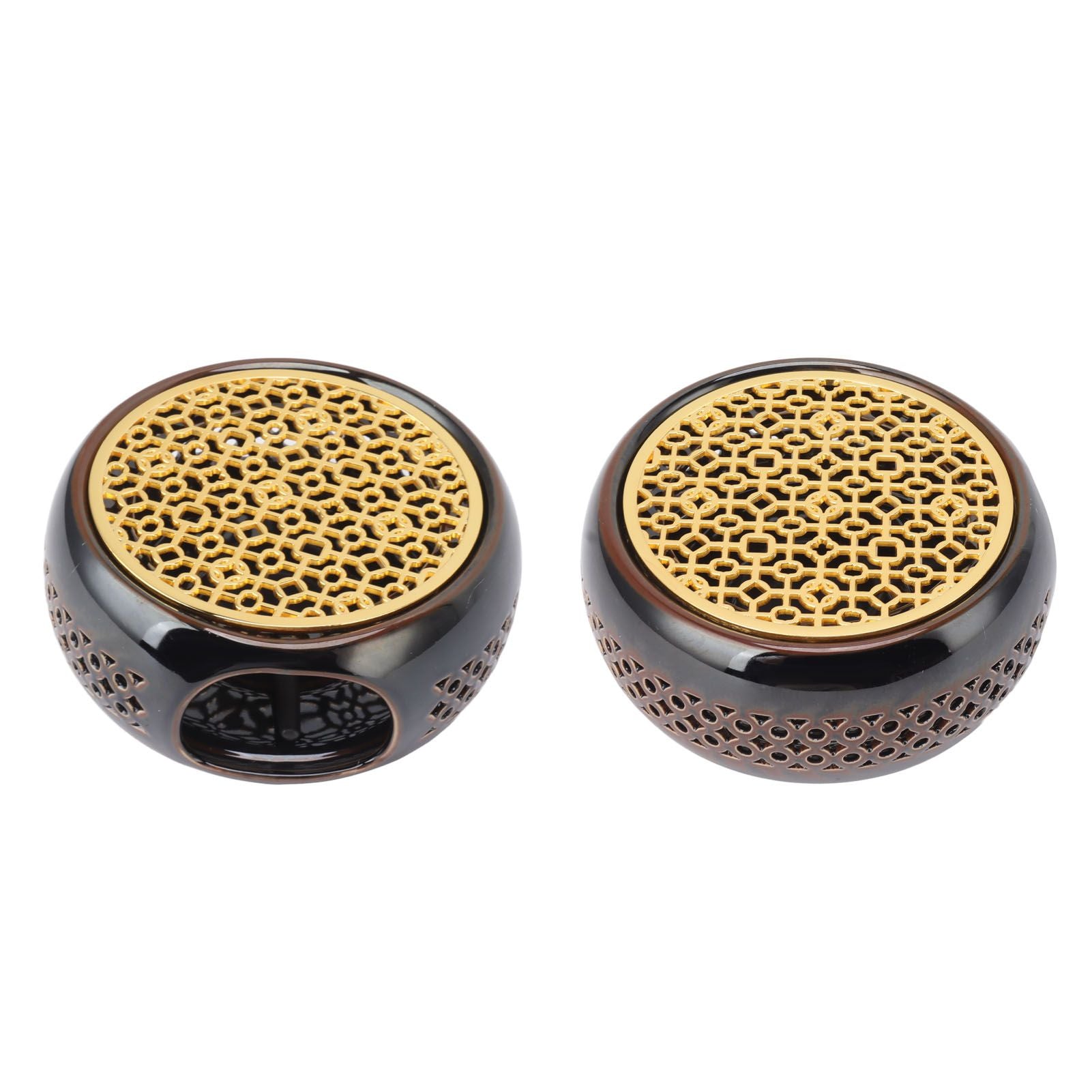 Bronze Brown Tea Light Teapot Warmer Hollow Concave Looking Ceramic Tea Tealight Coffee Heater