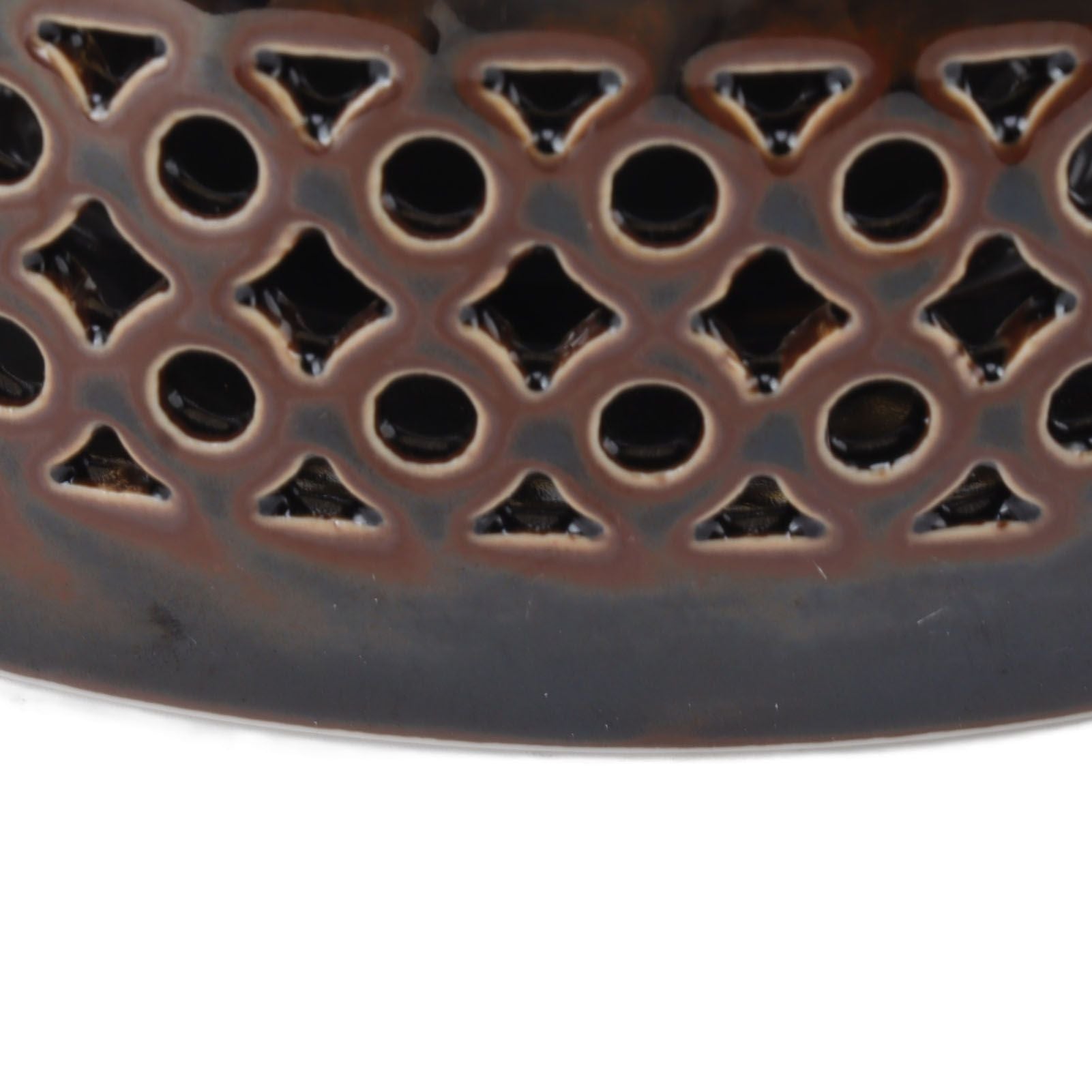 Bronze Brown Tea Light Teapot Warmer Hollow Concave Looking Ceramic Tea Tealight Coffee Heater