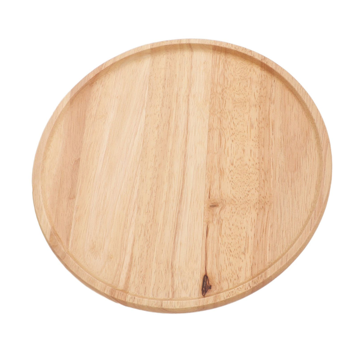 Round Wood Tray 30cm Simple Style Stable Serving Tray for Breakfast Pizza Fruit Snacks