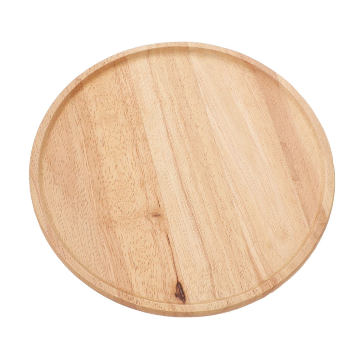 Round Wood Tray 30cm Simple Style Stable Serving Tray for Breakfast Pizza Fruit Snacks