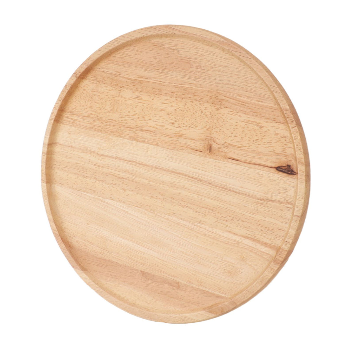 Round Wood Tray 30cm Simple Style Stable Serving Tray for Breakfast Pizza Fruit Snacks