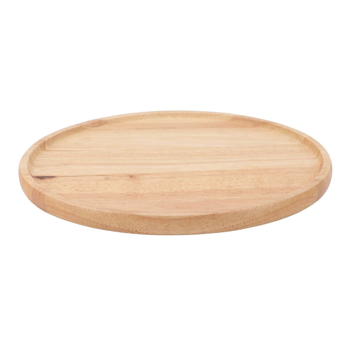 Round Wood Tray 30cm Simple Style Stable Serving Tray for Breakfast Pizza Fruit Snacks