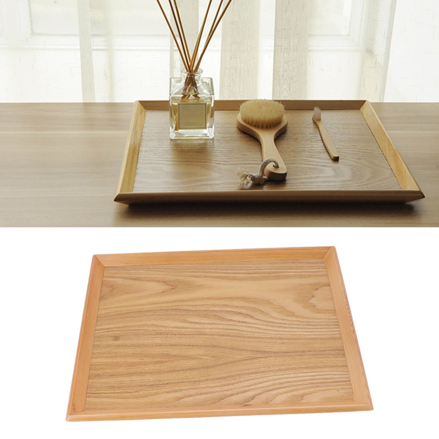 Rectangle Wood Tray Multifunctional Serving Tray for Fruit Food Pizza Gathering Outdoor 36.5 X 27cm