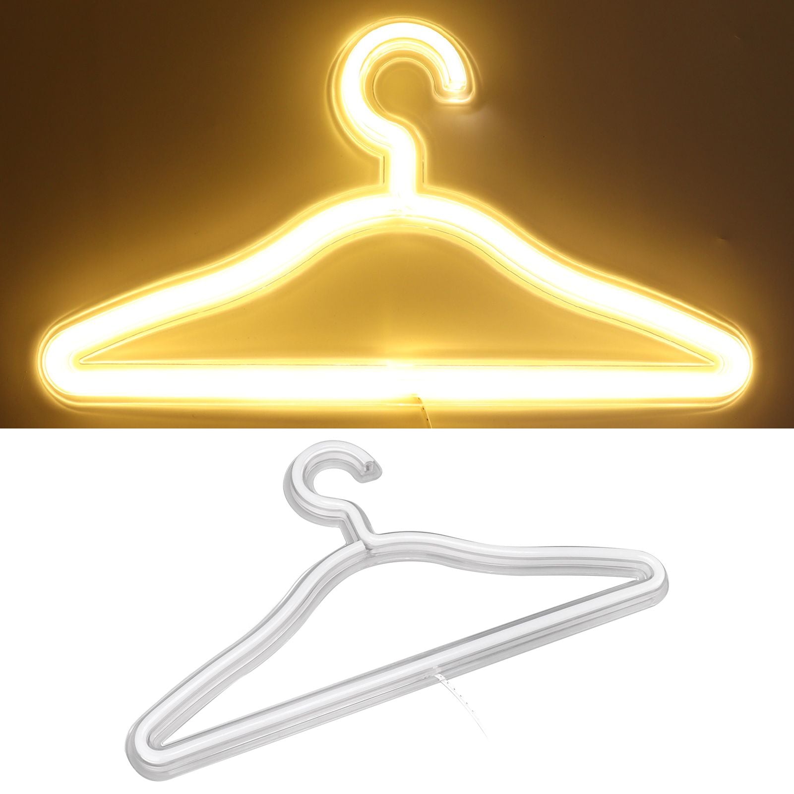Coat Hanger LED Neon Sign Decorative Wall Hanging Sign for Room Bedroom Store Holiday Wall Decoration