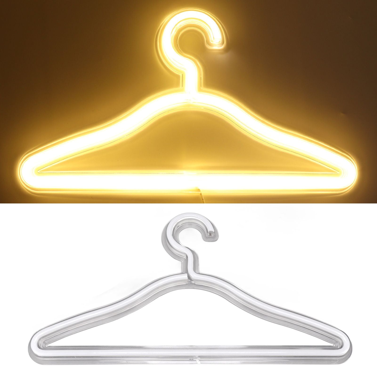 Coat Hanger LED Neon Sign Decorative Wall Hanging Sign for Room Bedroom Store Holiday Wall Decoration