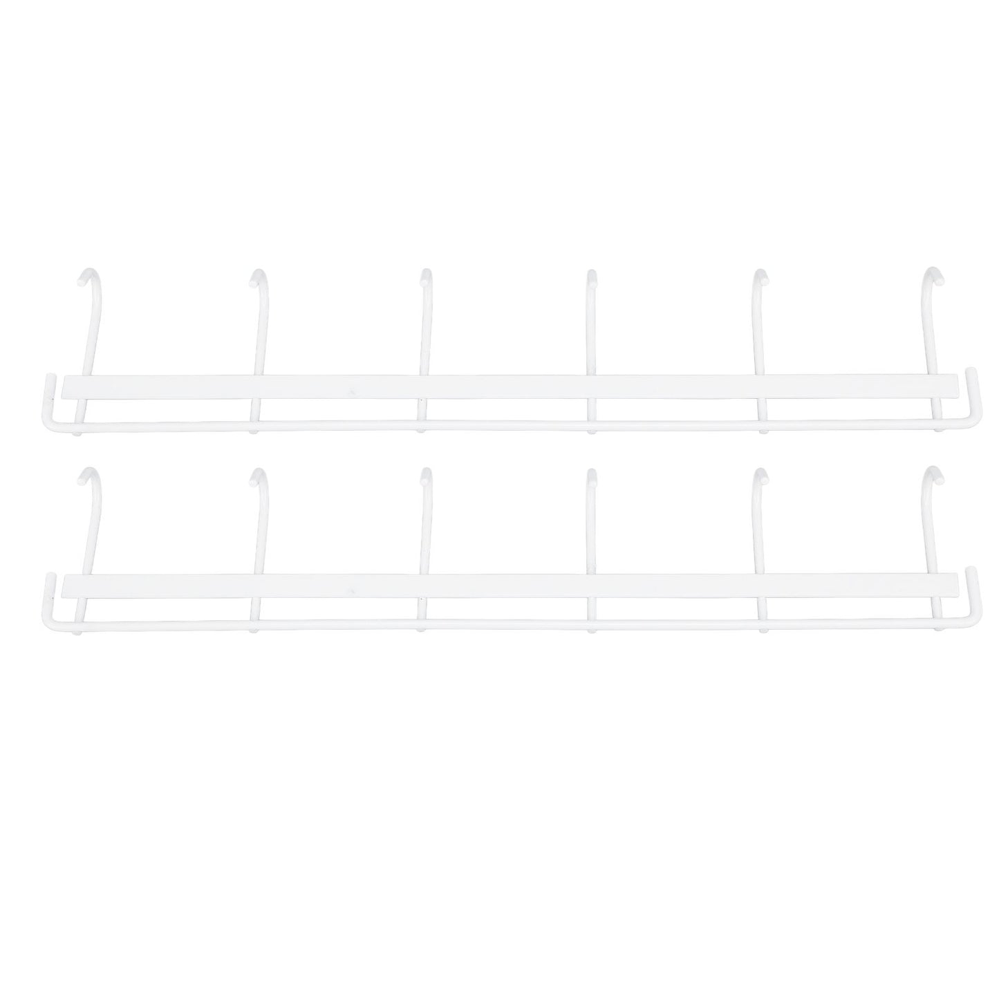 2pcs Wall Mounted Coat Rack Stainless Steel Wall Hanging Coat Hook Rail with 6 Hooks for Clothes Towel Hat 6 Hooks 2 White