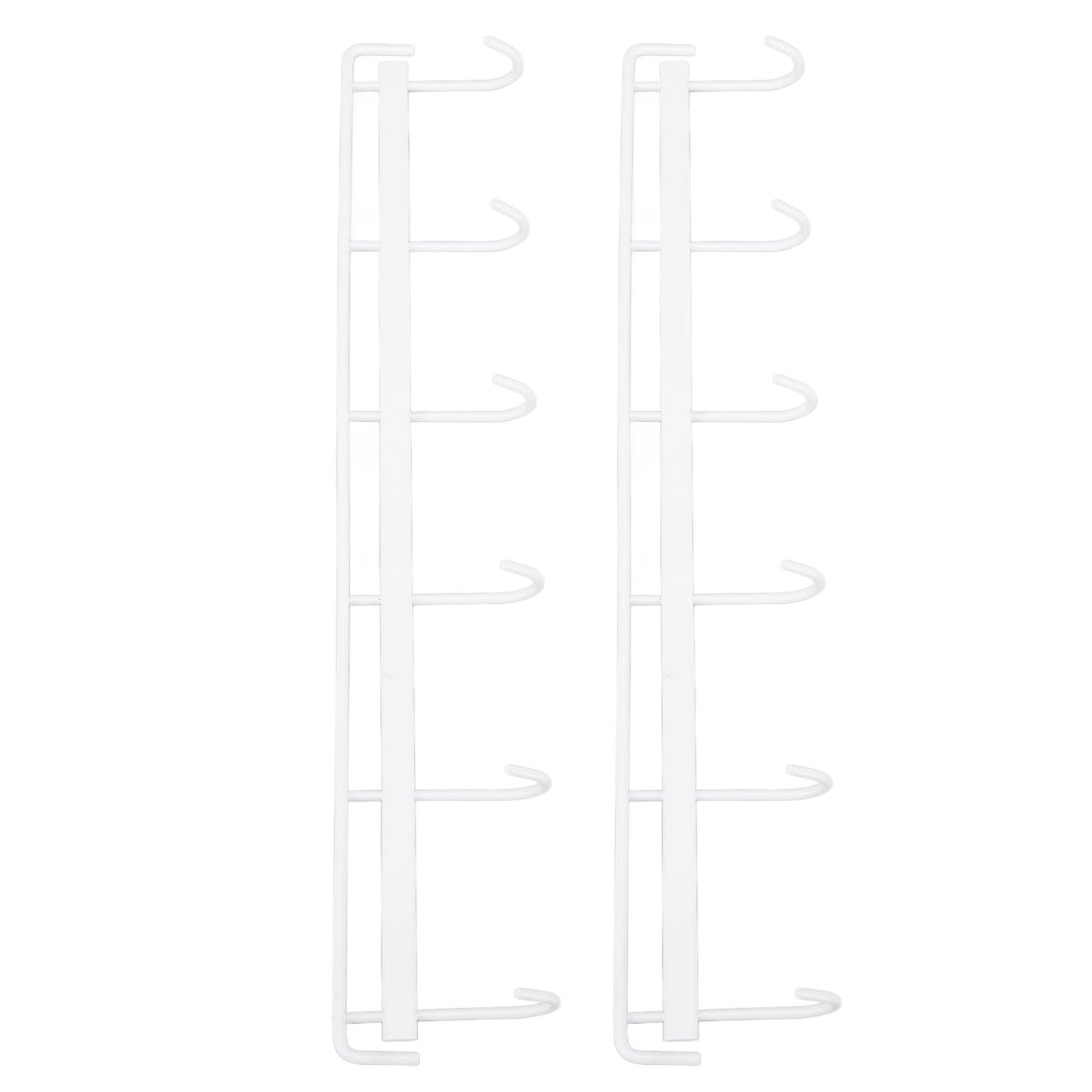 2pcs Wall Mounted Coat Rack Stainless Steel Wall Hanging Coat Hook Rail with 6 Hooks for Clothes Towel Hat 6 Hooks 2 White
