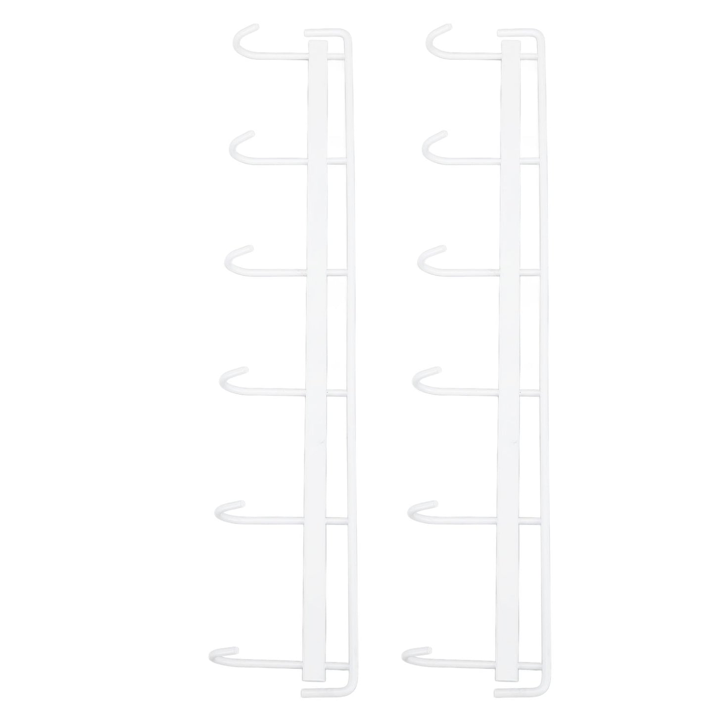 2pcs Wall Mounted Coat Rack Stainless Steel Wall Hanging Coat Hook Rail with 6 Hooks for Clothes Towel Hat 6 Hooks 2 White