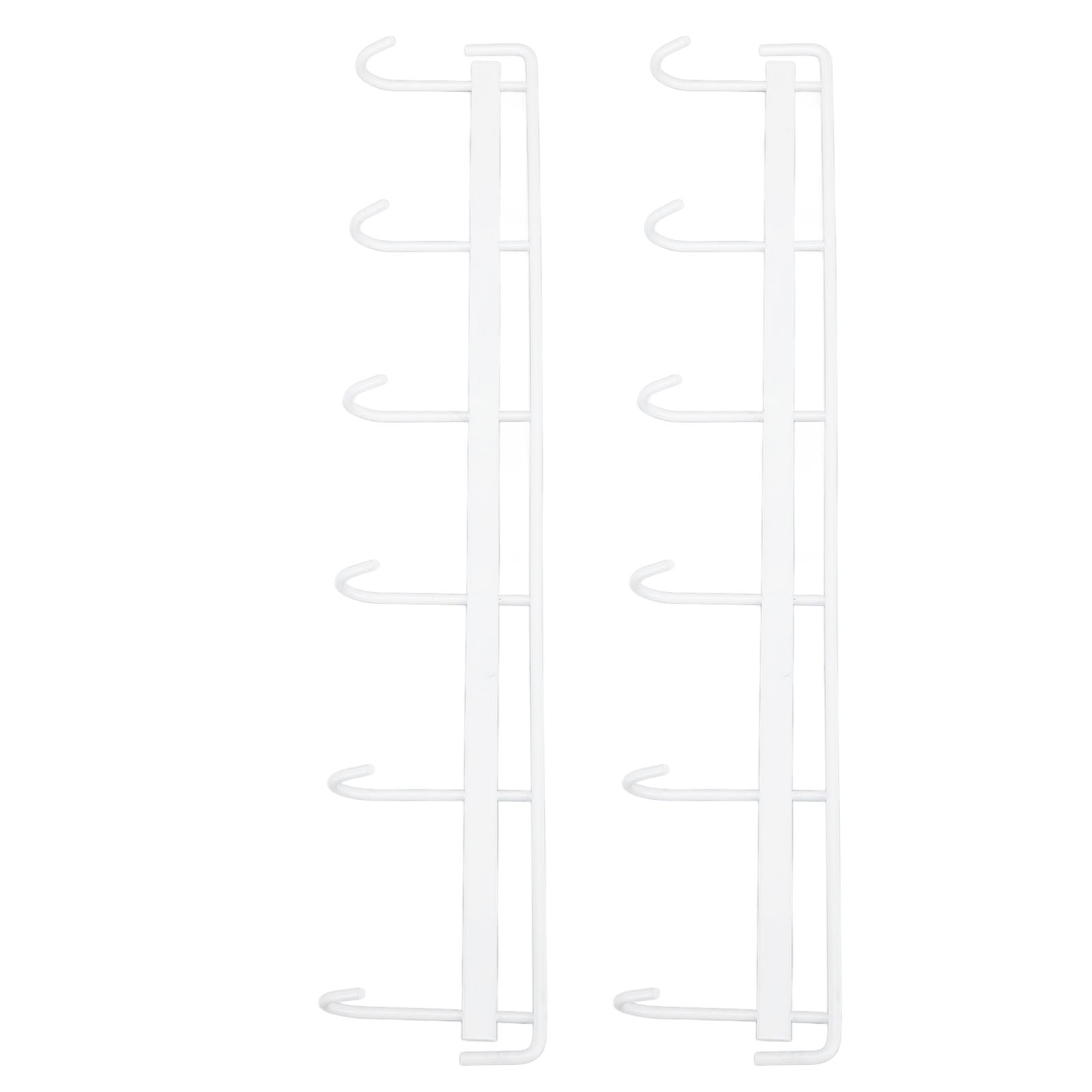 2pcs Wall Mounted Coat Rack Stainless Steel Wall Hanging Coat Hook Rail with 6 Hooks for Clothes Towel Hat 6 Hooks 2 White