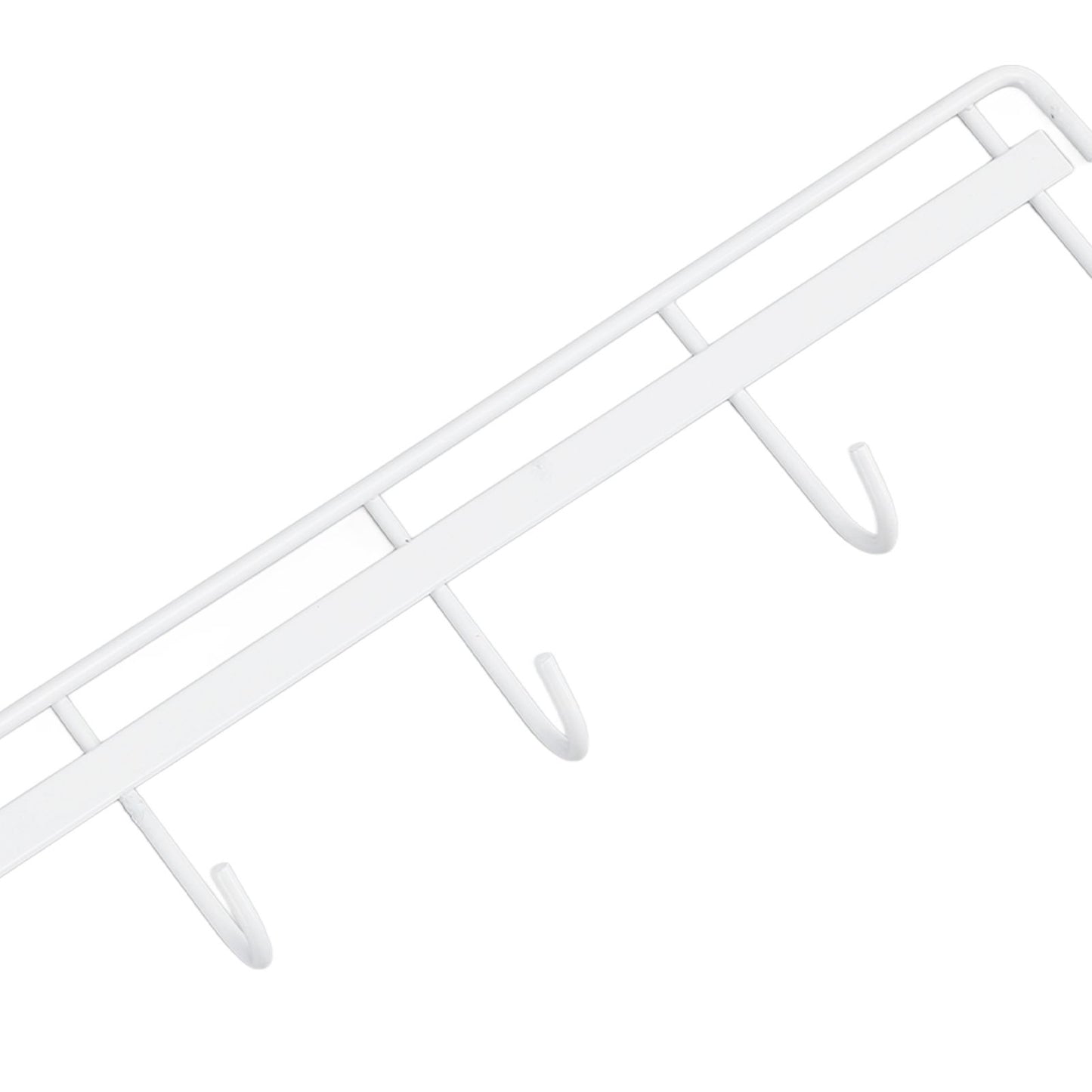 2pcs Wall Mounted Coat Rack Stainless Steel Wall Hanging Coat Hook Rail with 6 Hooks for Clothes Towel Hat 6 Hooks 2 White