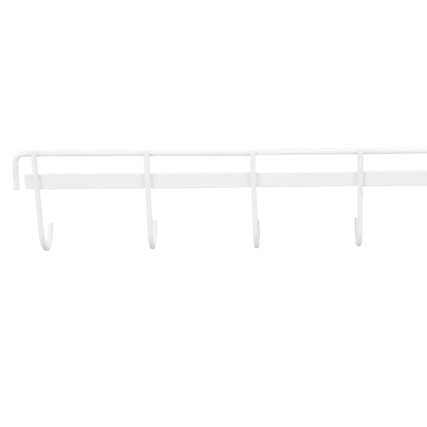 2pcs Wall Mounted Coat Rack Stainless Steel Wall Hanging Coat Hook Rail with 6 Hooks for Clothes Towel Hat 6 Hooks 2 White