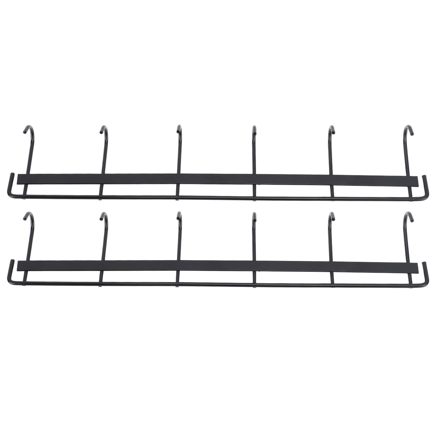 2pcs Wall Mounted Coat Rack Stainless Steel Wall Hanging Coat Hook Rail with 6 Hooks for Clothes Towel Hat 6 Hooks 2 Black