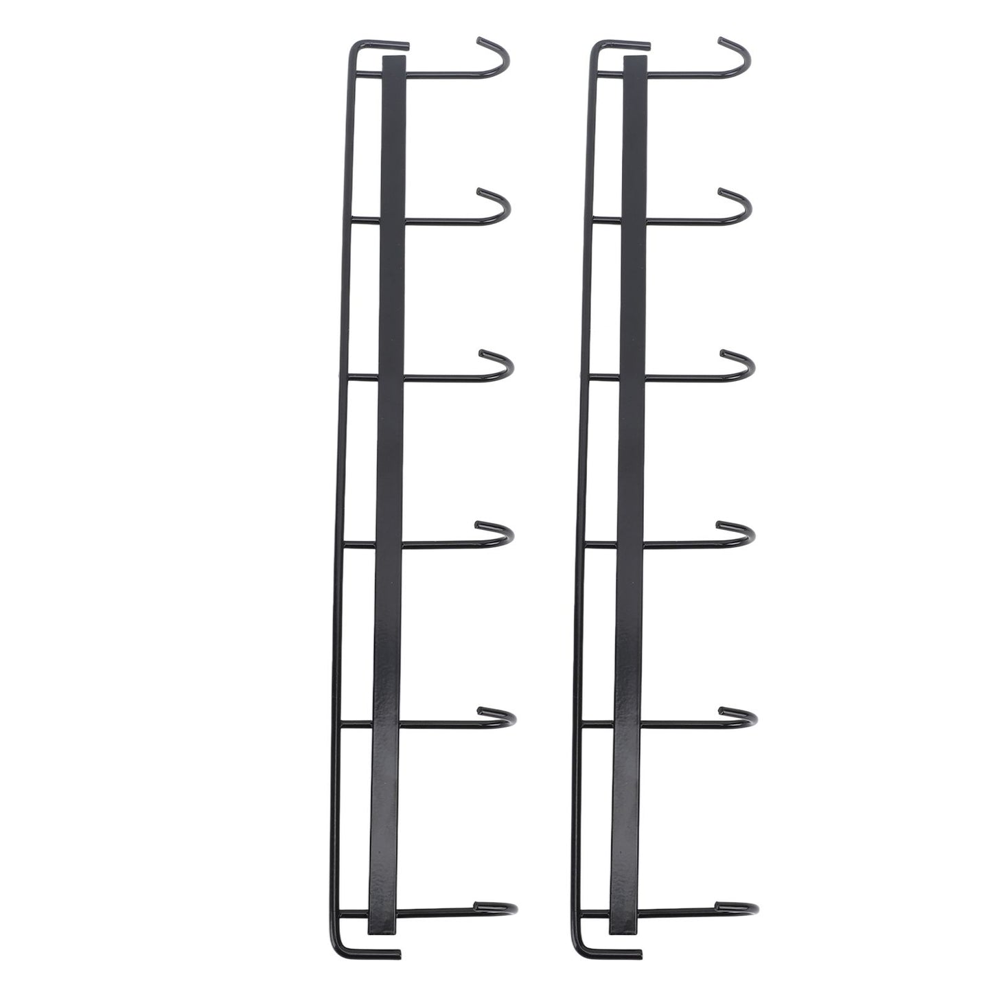 2pcs Wall Mounted Coat Rack Stainless Steel Wall Hanging Coat Hook Rail with 6 Hooks for Clothes Towel Hat 6 Hooks 2 Black