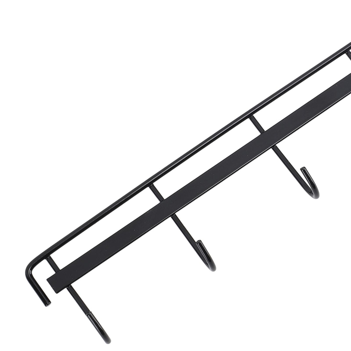 2pcs Wall Mounted Coat Rack Stainless Steel Wall Hanging Coat Hook Rail with 6 Hooks for Clothes Towel Hat 6 Hooks 2 Black