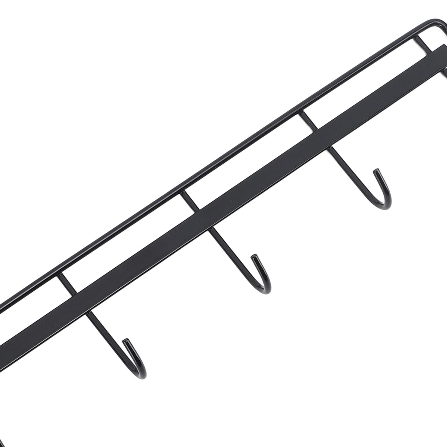 2pcs Wall Mounted Coat Rack Stainless Steel Wall Hanging Coat Hook Rail with 6 Hooks for Clothes Towel Hat 6 Hooks 1 Black 1 White