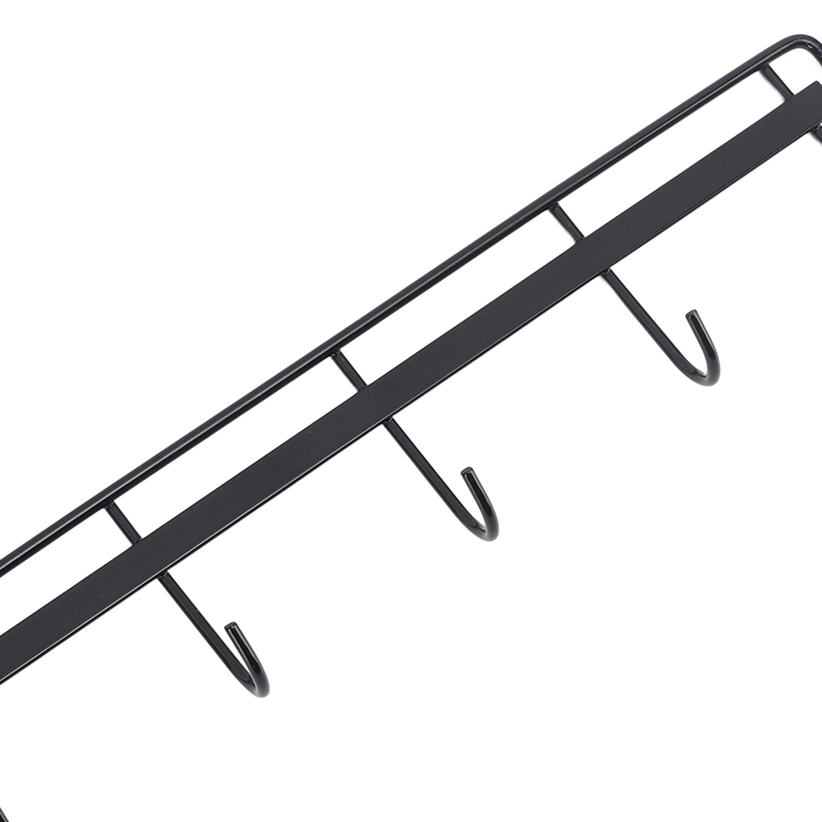 2pcs Wall Mounted Coat Rack Stainless Steel Wall Hanging Coat Hook Rail with 6 Hooks for Clothes Towel Hat 6 Hooks 1 Black 1 White