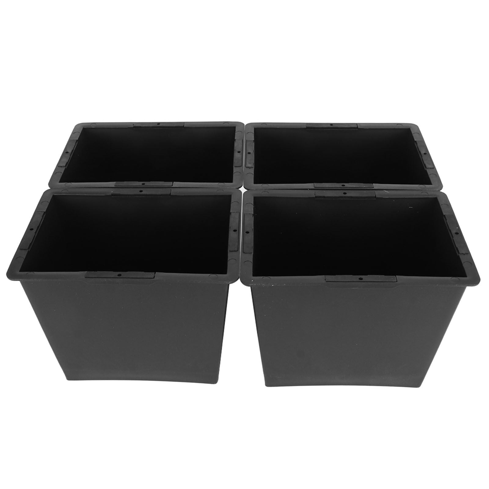 4Pcs Stackable Bed Risers ABS Anti Slip Furniture Risers for Bed Desk Sofa Table Black 6 Inch