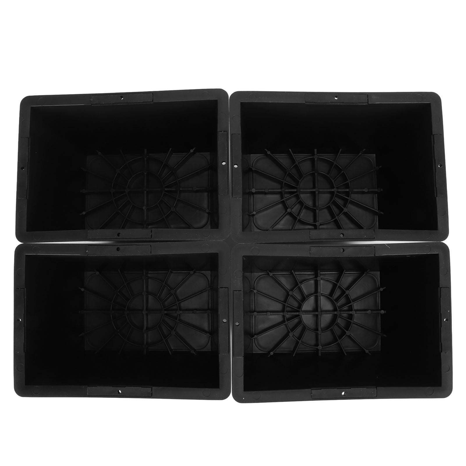 4Pcs Stackable Bed Risers ABS Anti Slip Furniture Risers for Bed Desk Sofa Table Black 6 Inch