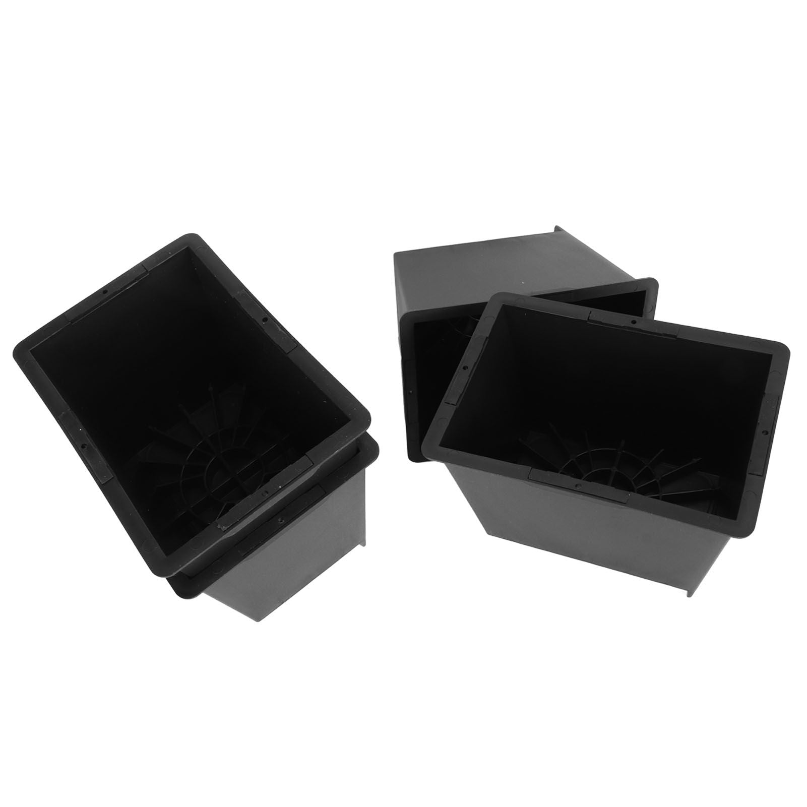 4Pcs Stackable Bed Risers ABS Anti Slip Furniture Risers for Bed Desk Sofa Table Black 6 Inch