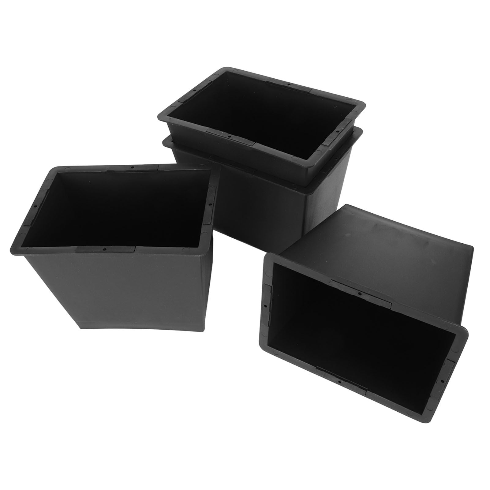 4Pcs Stackable Bed Risers ABS Anti Slip Furniture Risers for Bed Desk Sofa Table Black 6 Inch