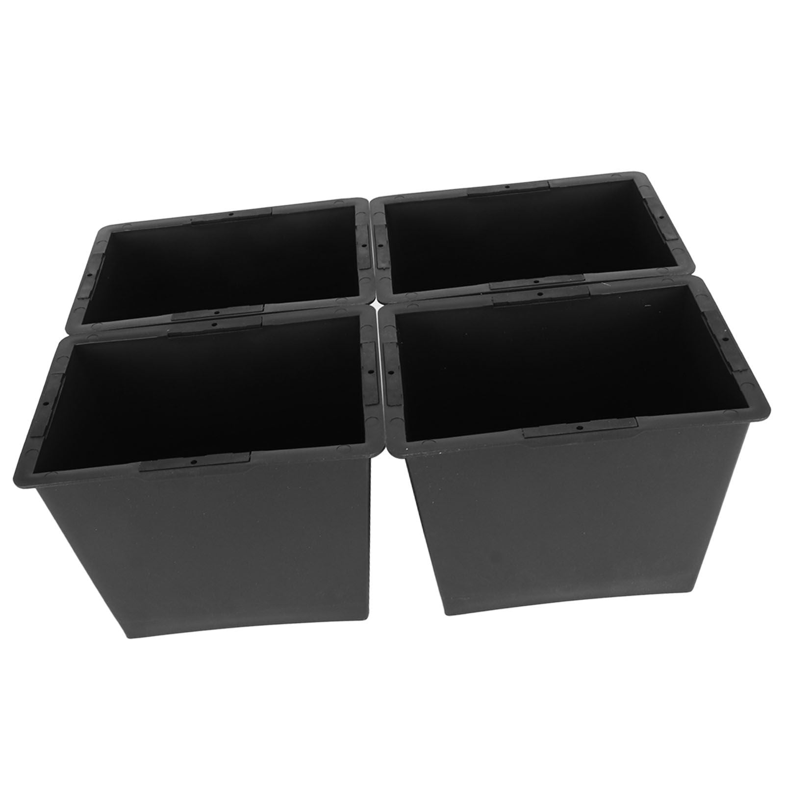 4Pcs Stackable Bed Risers ABS Anti Slip Furniture Risers for Bed Desk Sofa Table Black 6 Inch