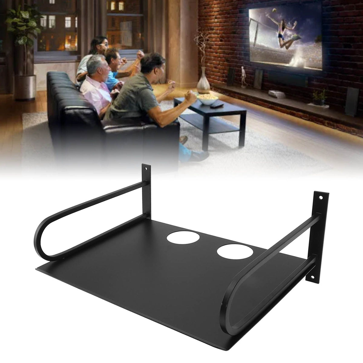 Wall Mounted Projector Shelf Aluminum Floating Projector, Black