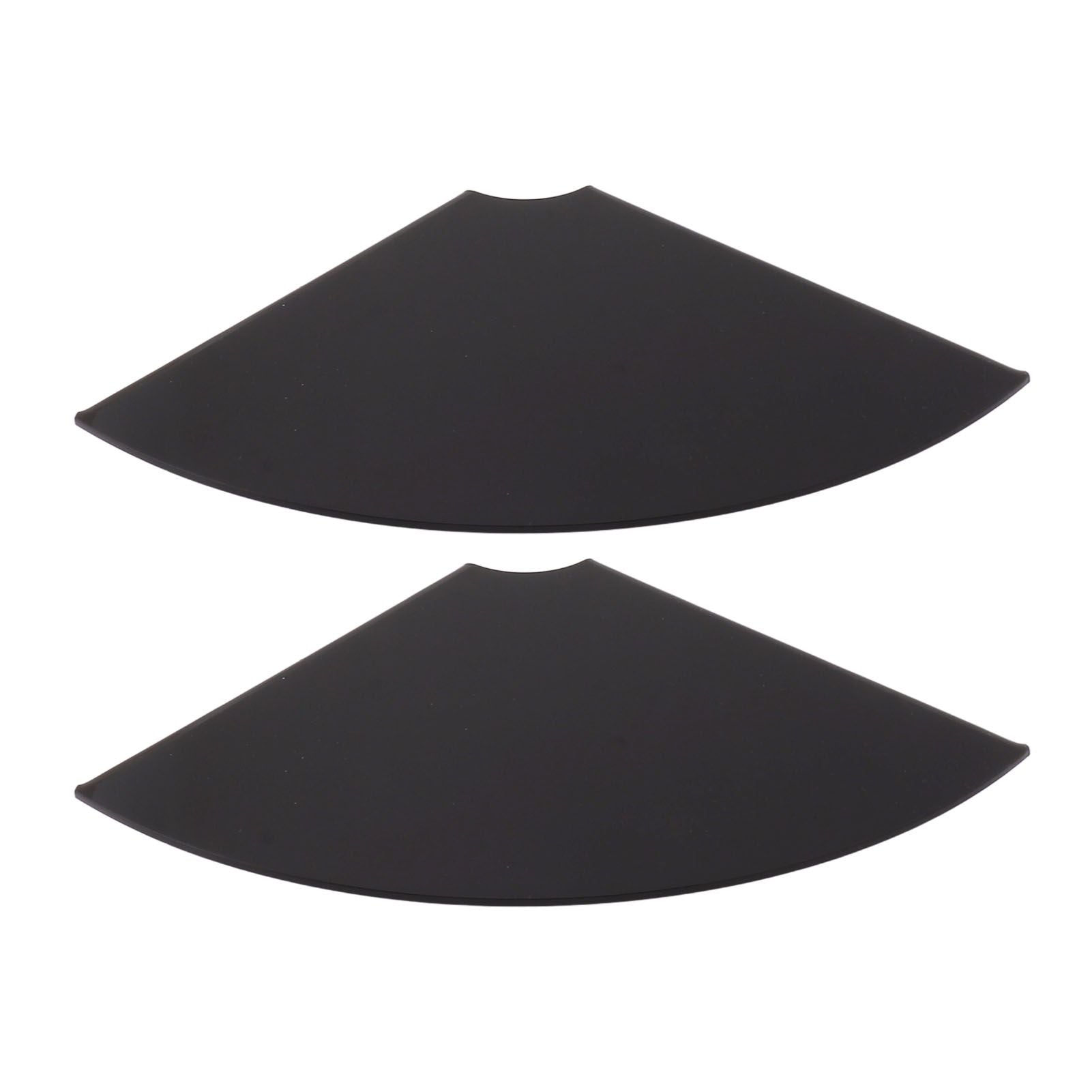 2pcs Wall Mount Floating Corner Shelves Quarter Round Hanging Corner Shelves for Bedrooms Living Rooms Shower Room Black