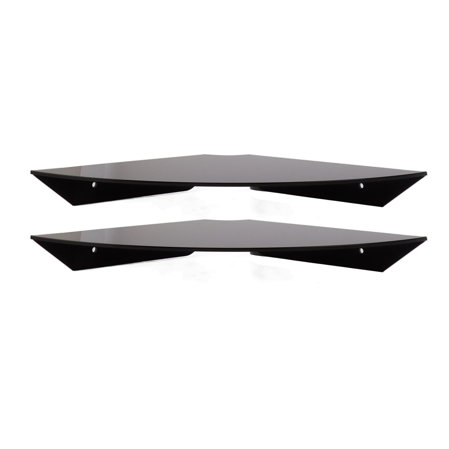 2pcs Wall Mount Floating Corner Shelves Quarter Round Hanging Corner Shelves for Bedrooms Living Rooms Shower Room Black