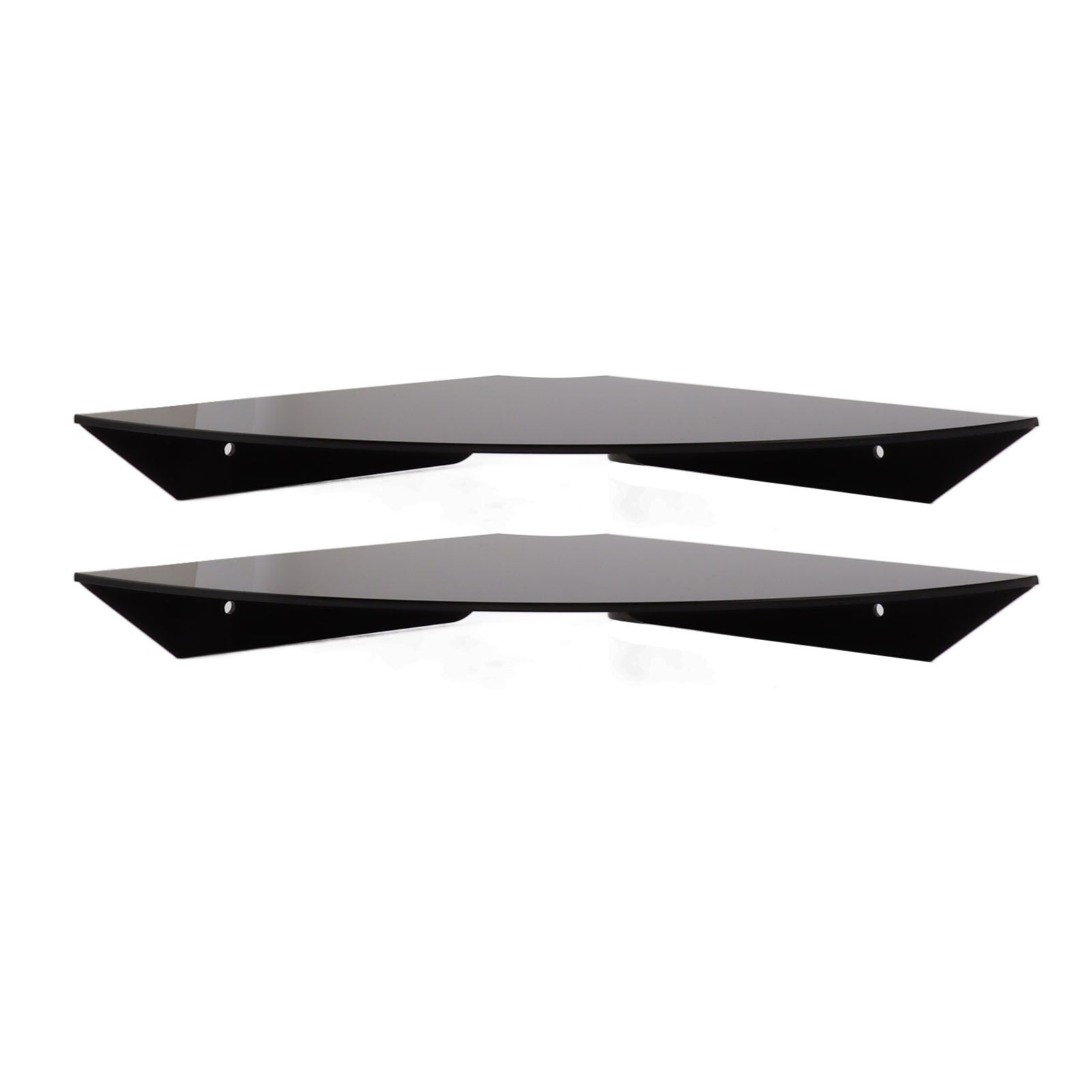 2pcs Wall Mount Floating Corner Shelves Quarter Round Hanging Corner Shelves for Bedrooms Living Rooms Shower Room Black
