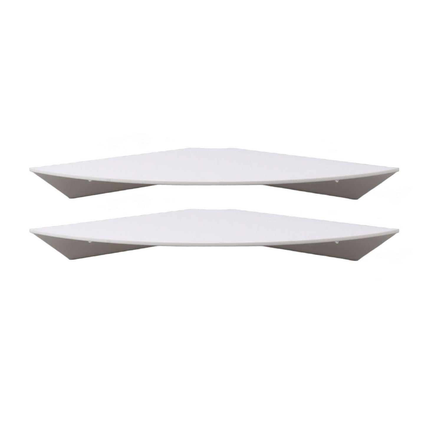 2pcs Wall Mount Floating Corner Shelves Quarter Round Hanging Corner Shelves for Bedrooms Living Rooms Shower Room White