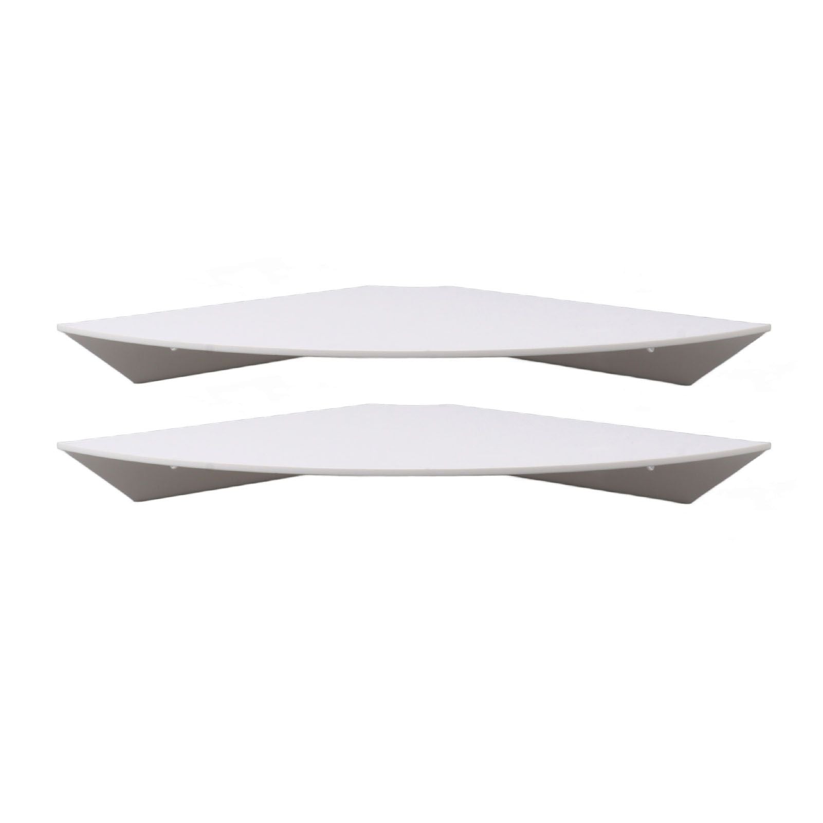 2pcs Wall Mount Floating Corner Shelves Quarter Round Hanging Corner Shelves for Bedrooms Living Rooms Shower Room White