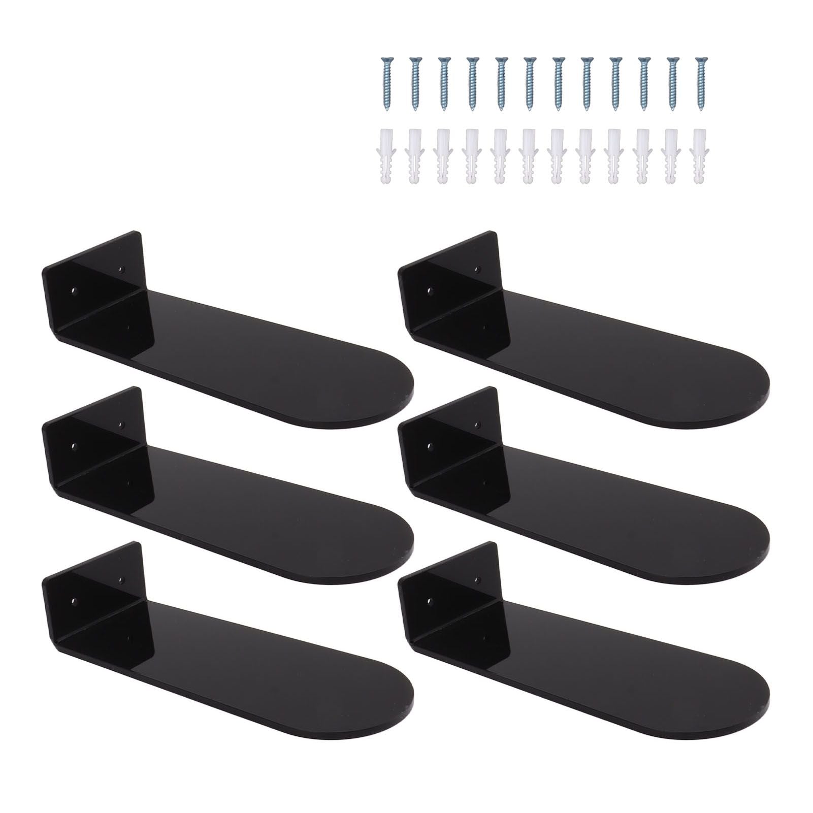 6pcs Floating Shoe Shelves 7.9in Length Acrylic Shoe Display for Footwear Collection Black