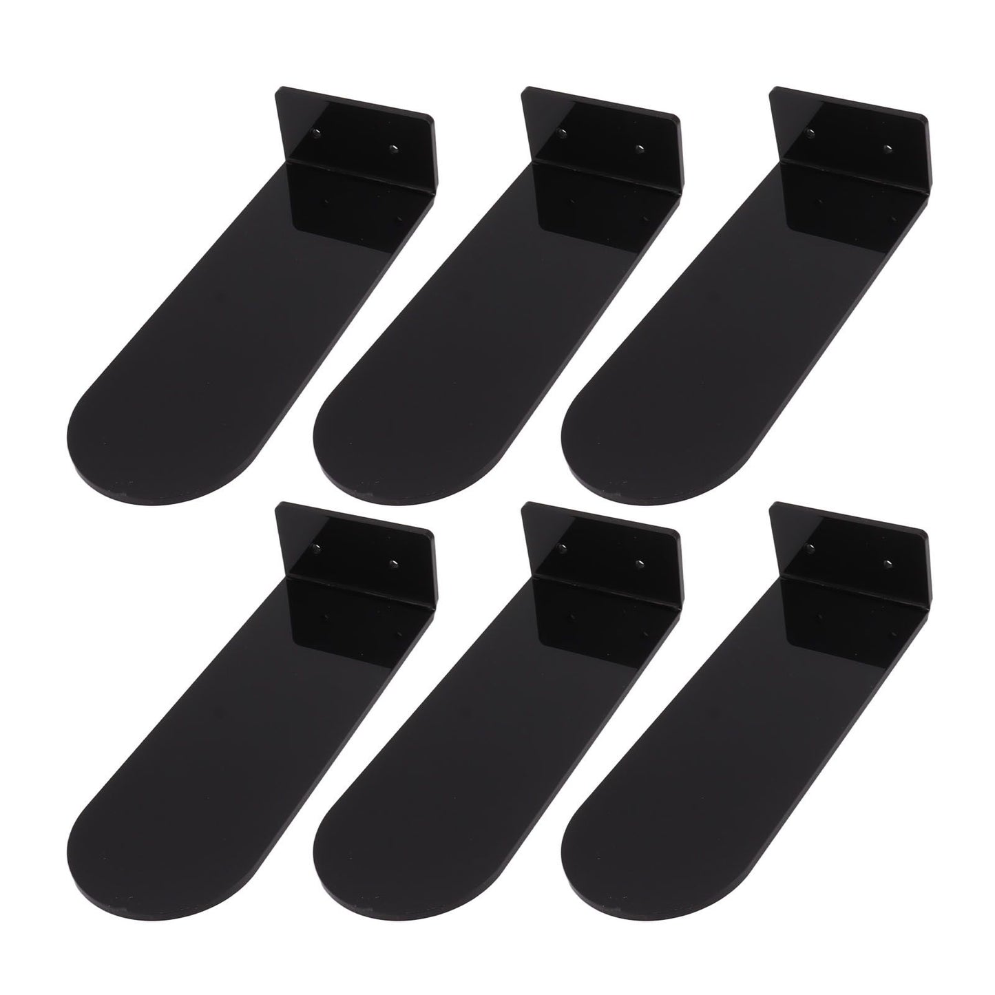 6pcs Floating Shoe Shelves 7.9in Length Acrylic Shoe Display for Footwear Collection Black
