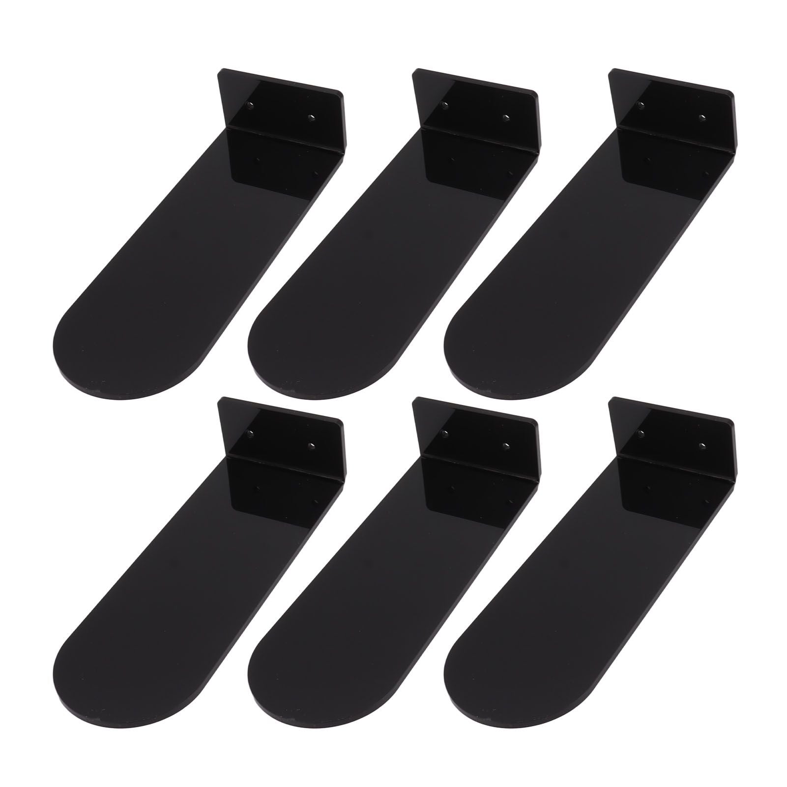 6pcs Floating Shoe Shelves 7.9in Length Acrylic Shoe Display for Footwear Collection Black