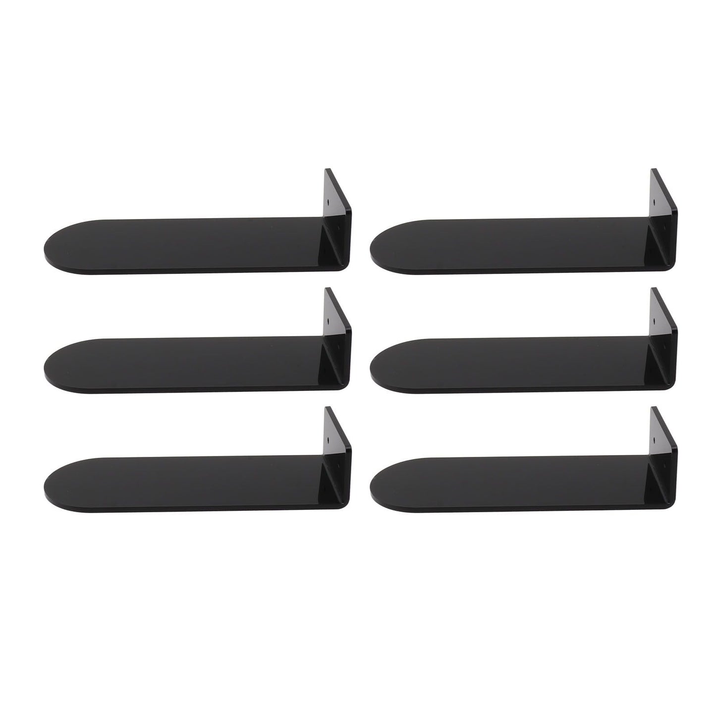 6pcs Floating Shoe Shelves 7.9in Length Acrylic Shoe Display for Footwear Collection Black