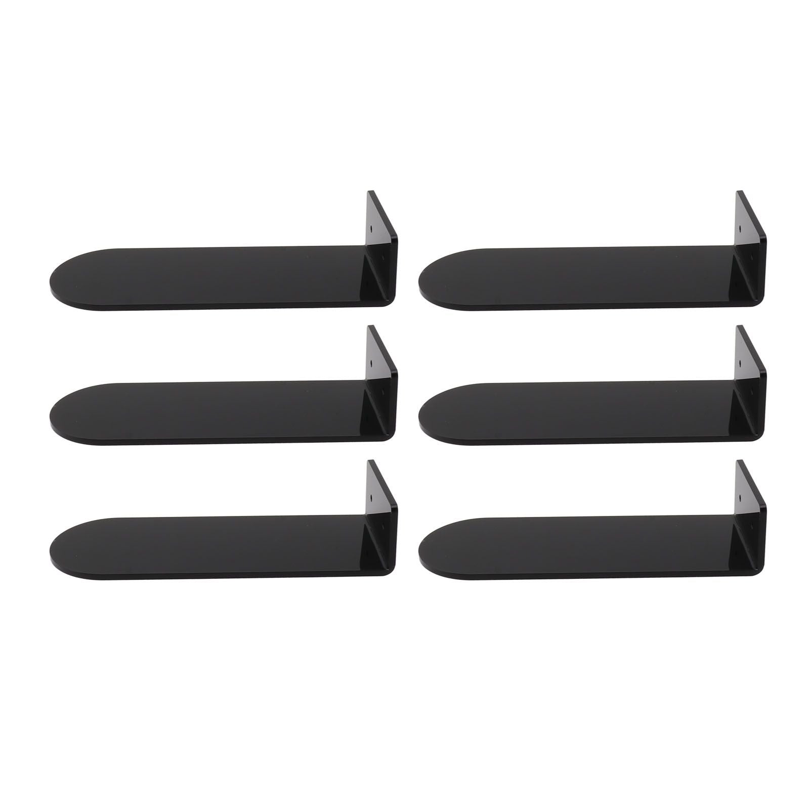 6pcs Floating Shoe Shelves 7.9in Length Acrylic Shoe Display for Footwear Collection Black